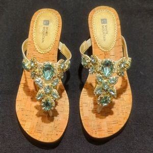 White Mountain "Amazing" Rhinestone Sandals Women's Size 8 NWT